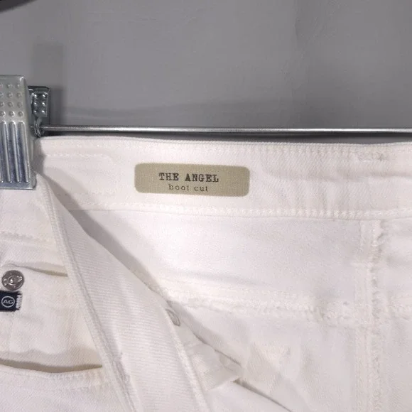 AG ADRIANO GOLDSCHMIED Women's Jeans 28R THE ANGEL Boot Cut Flare White USA MADE - Picture 3 of 15